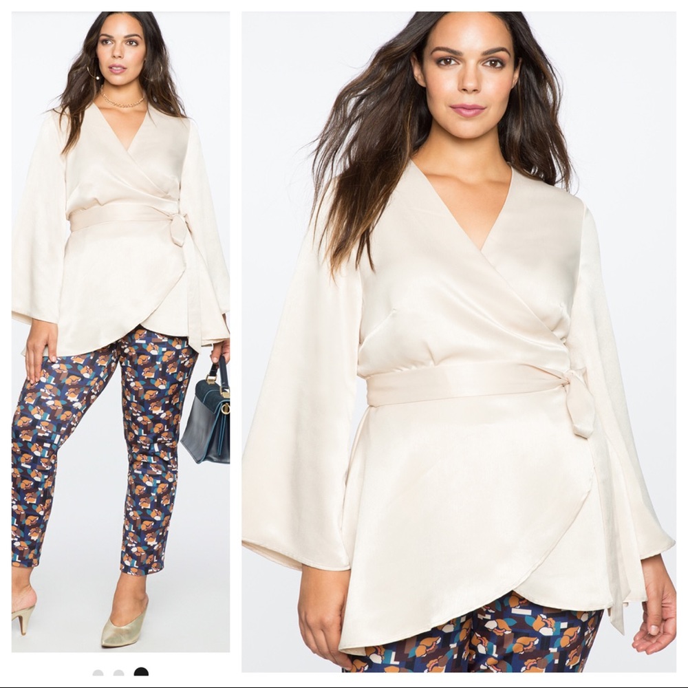 Eloquii Silky Kimono Wrap Top